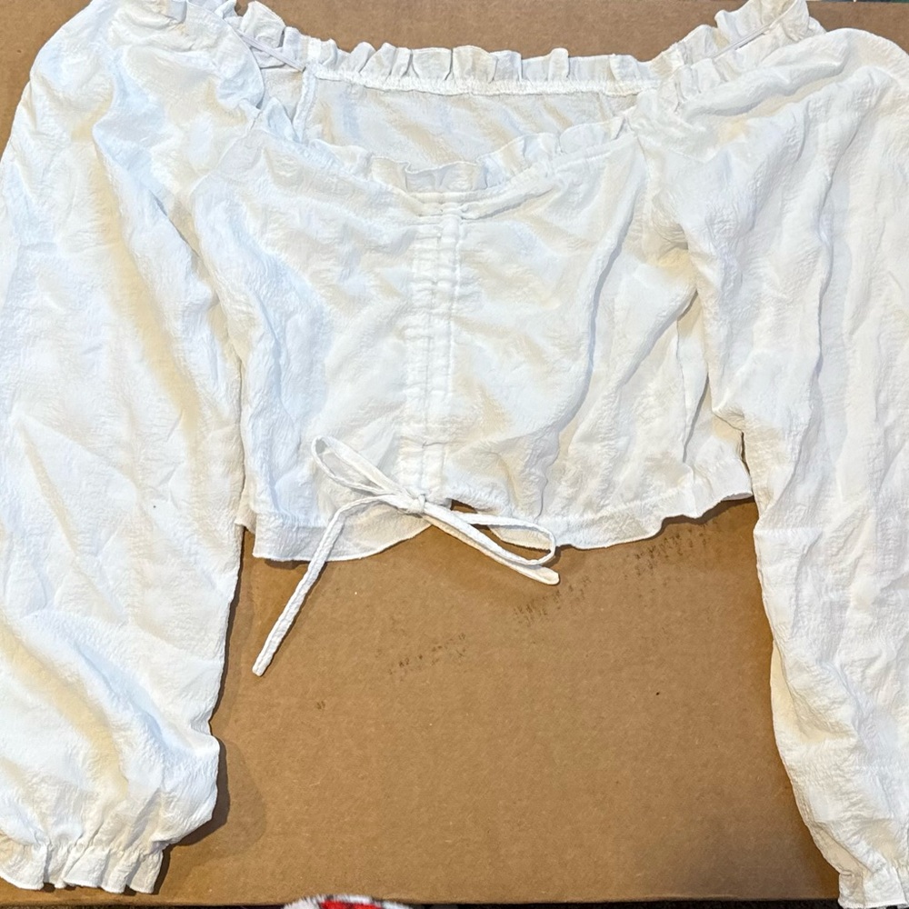 White Ruffled Baby Doll Top